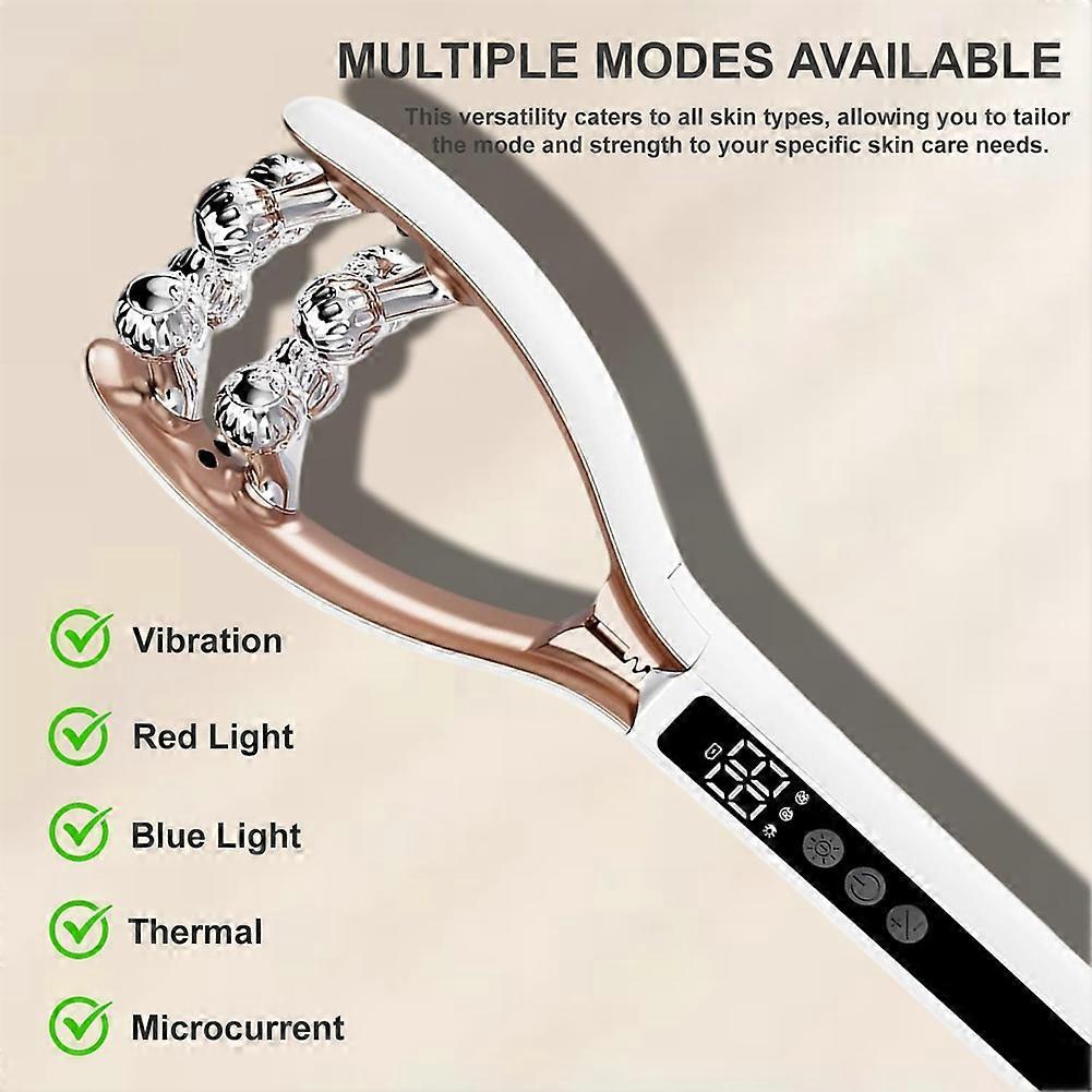 Facial Massager with 3D Roller,Lymphatic Drainage Tool for Face,Leg and Neck Massage - Lymphatic Contour Face Brush Lift