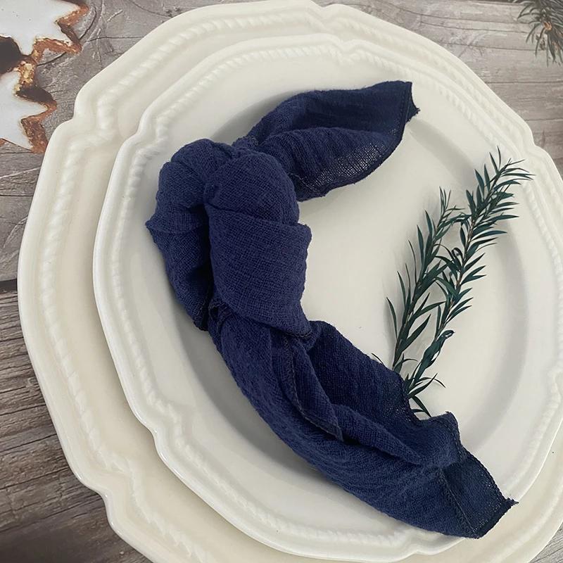 30pcs Handmade Cloth Napkins 40X40cm Boho Rustic Dinner Napkin for Birthday Wedding Party Baby Shower Christmas Table Decoration
