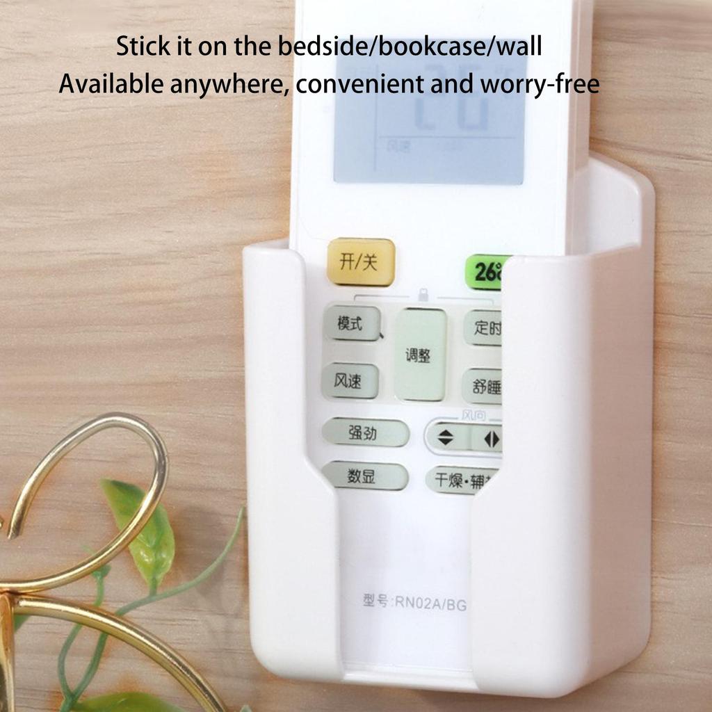 Multifunction Wall Mount Remote Control Holder Box Organizer Container No Drilling Adhesive Mobile Phone Plug Charging Holder