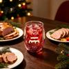 Unique Shape Hot Drink Mug Double Layer Glass Cup, with Santa Claus/Small Tree/Stack/Bag Patterns Decor, Family Gathering Tableware Quicksand Sequins