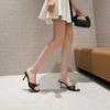 2025 Elegant High Heels Sandals Women Thin Open-toe Slippers Summer Lightweight Lace Dress Sandals Slides Zapatos De Mujer 35-42