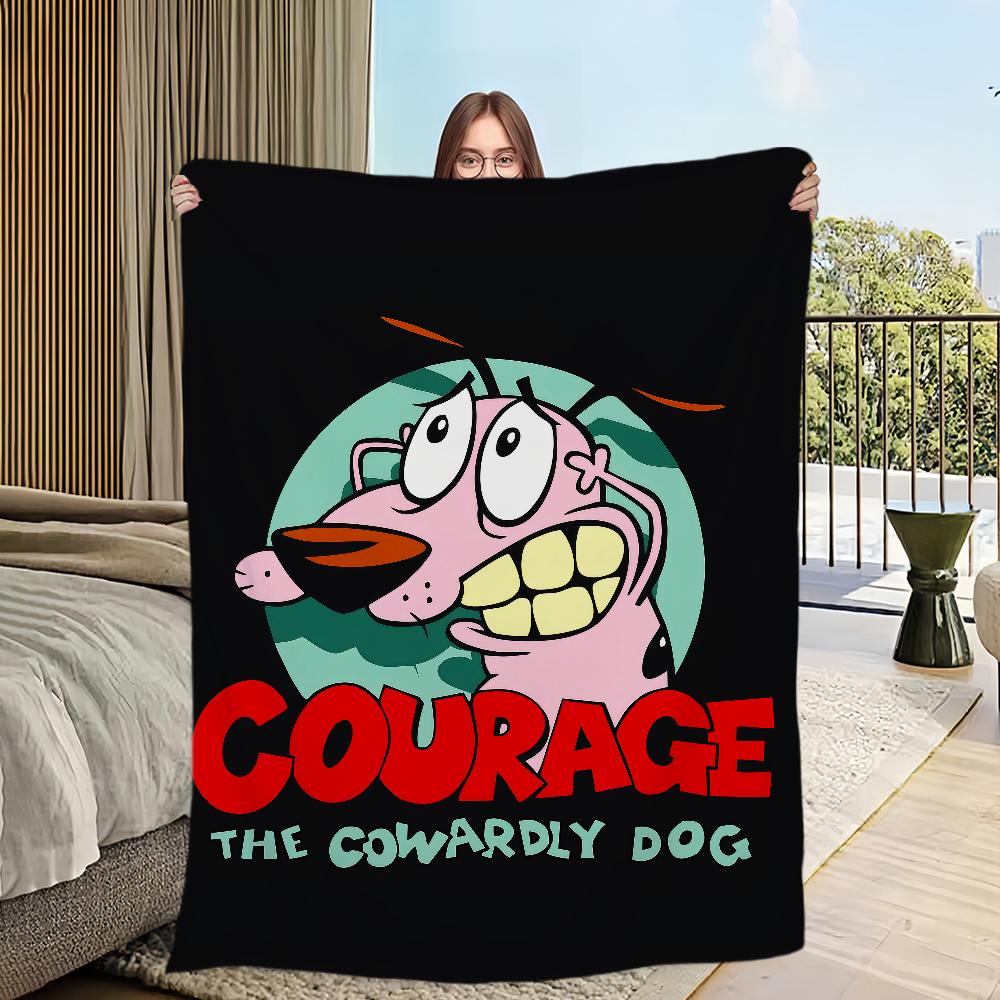 Face Funny Dog The Home Flannel Warm Comfort Soft Plush Blanket For C-Courages Sofa Living Room C-Cowardlys Bedroom Travel Gift