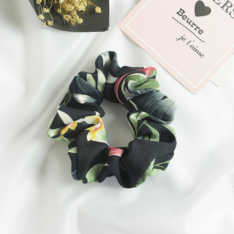 Small Fresh Large Intestine Ring Spring Summer Autumn And Winter Head Flower Chiffon Fabric Pig Large Intestine Hair Band Headgear Women'S Headband