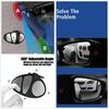 Car Left Convex Mirror Blind Spot Mirror 360° Rotation Lens Adjustable Angle 1x