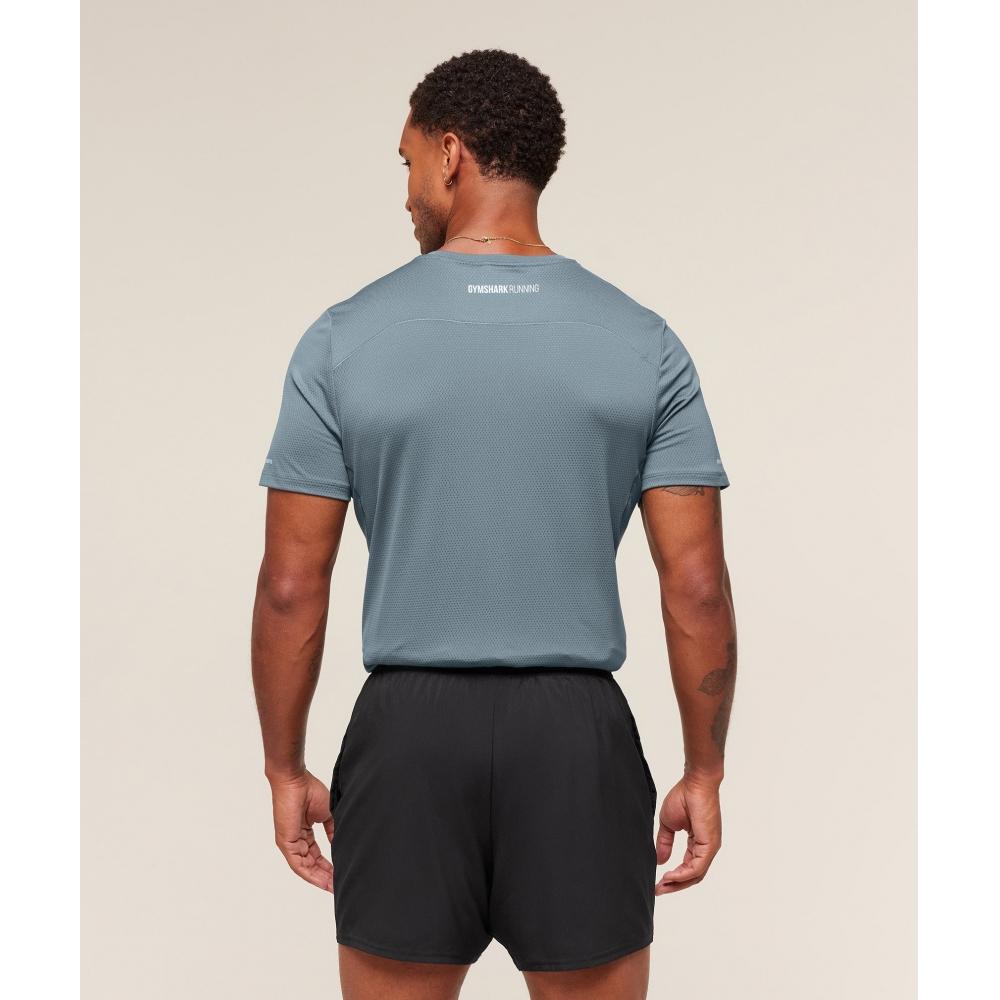 Gymshark Running T shirT Iron Blue A3c2s ucTm