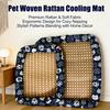 Pet Dog Bed Cooling Mat Summer Cool Breathable Cat Nest Rattan Mat Square Cooling Nest Four Seasons Universal Pet Supplies