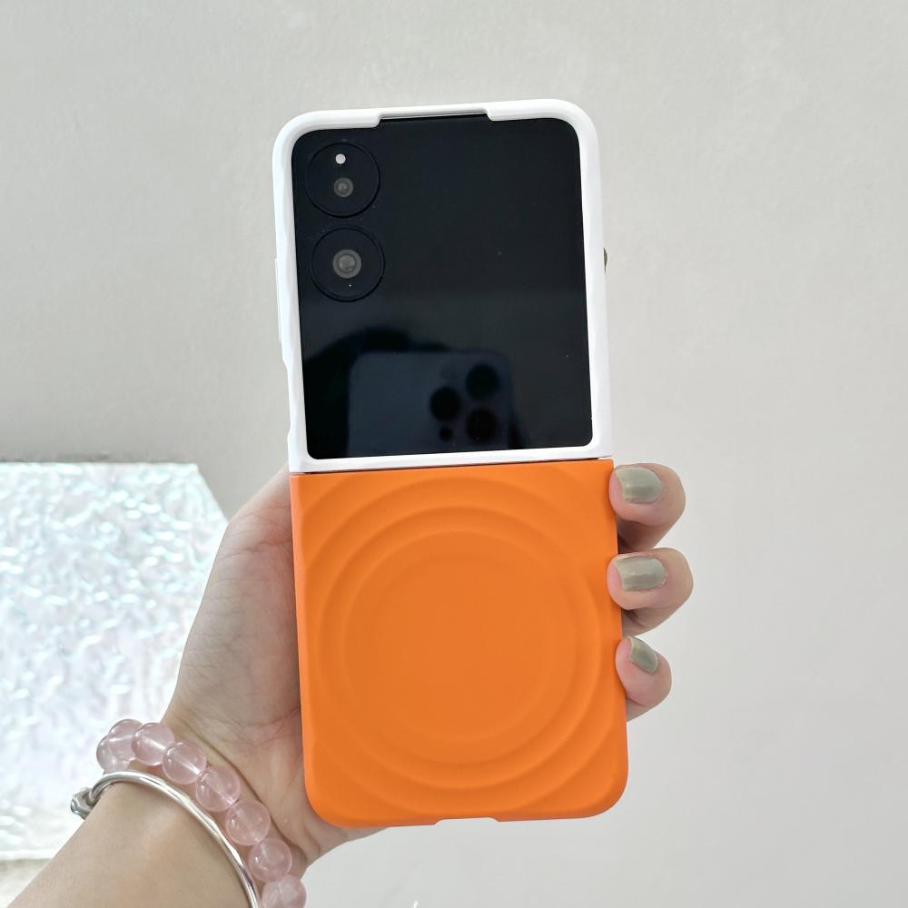 

For Xiaomi Mix Flip and Mix Flip 2 Case Magsafe Ripple Pattern Contrast Color Block Foldable Matte Anti-Slip Grip Cover Xiaomi Mix Flip