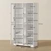 Kitchen Sideboard, High, Display Cabinet, 4 Glass Doors, 90 x 35 x 172 cm, White