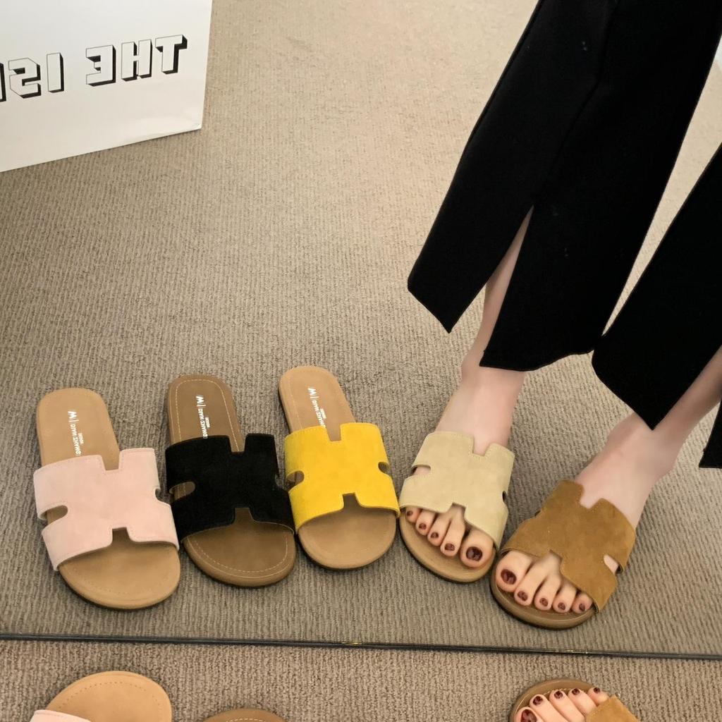 French Retro Birkenstock Slippers Wear Summer New Beautiful Temperament Flat Bottom Cool Slippers