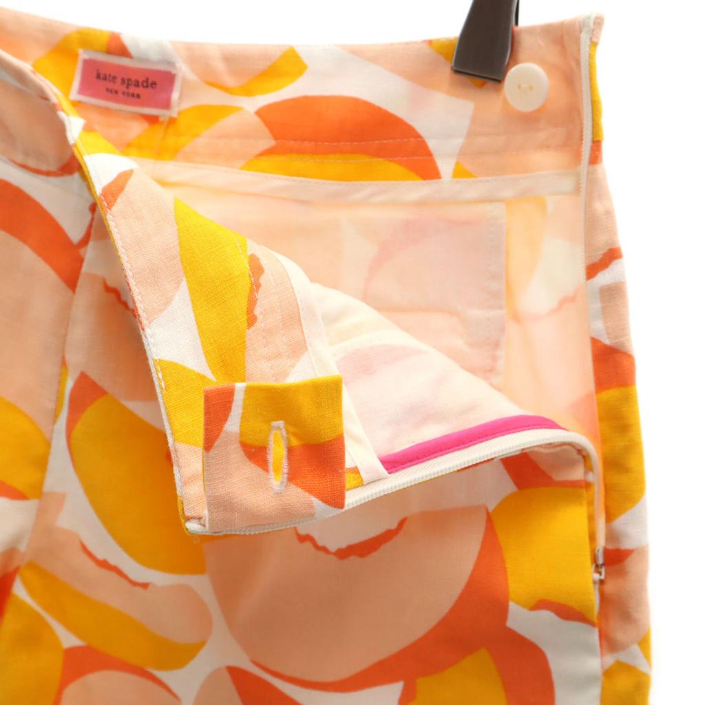 Kate Spade NEW YORK Unused Linen Blend Fruit Pattern Shorts 0 0 Yellow Women Used