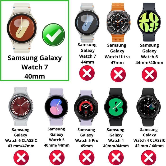 Case Compatible with Samsung Galaxy Watch 7 40mm - Hard Protective Case Transparent Tempered Glass Screen Phonillico