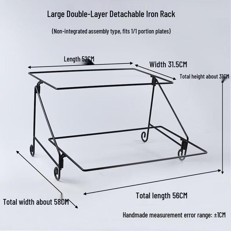 Nierxin Double-Layer Melamine Buffet Serving Tray with Transparent Cover