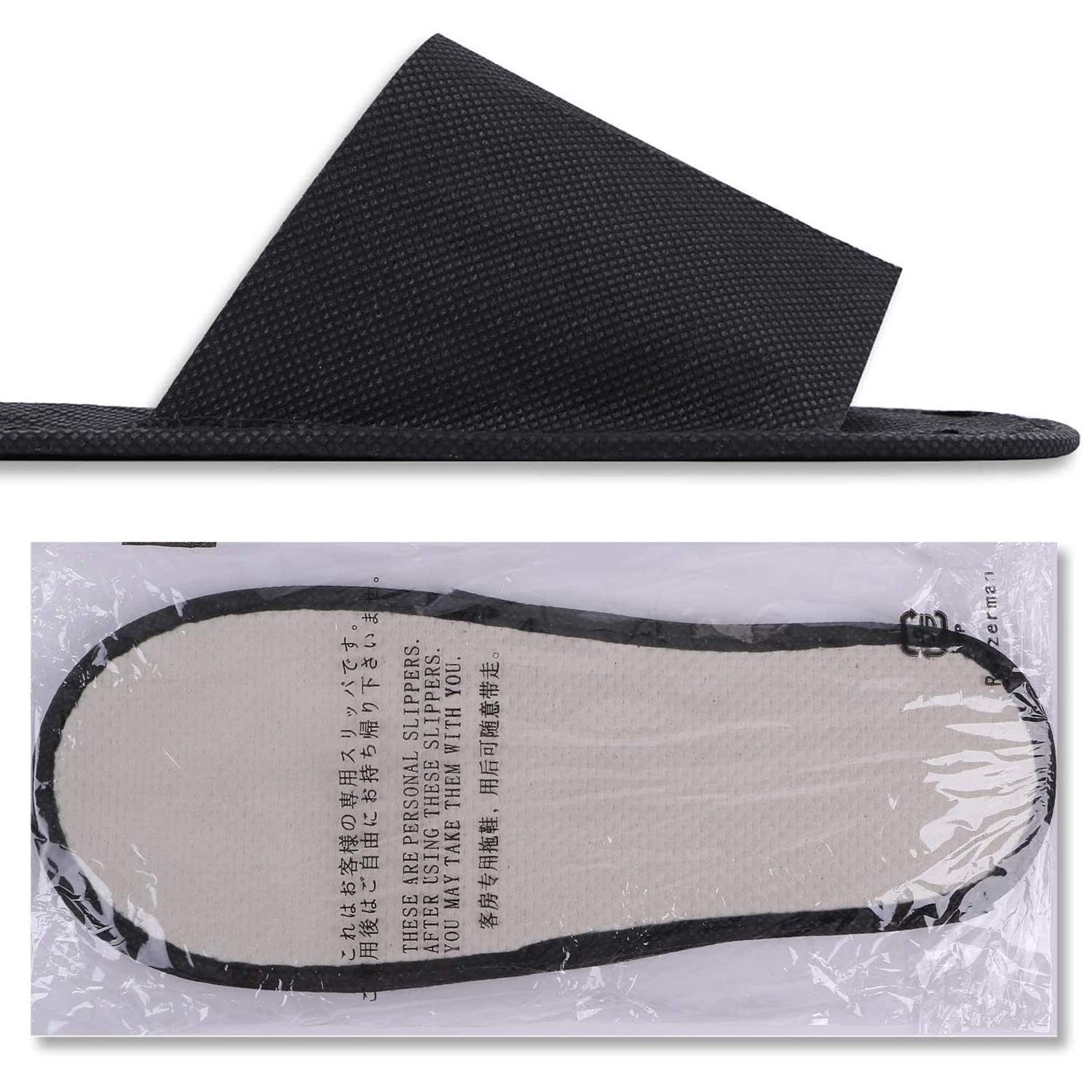 

ROZZERMAN Неткані тапочки 50 Одноразові тапочки, пари, (Чорний)