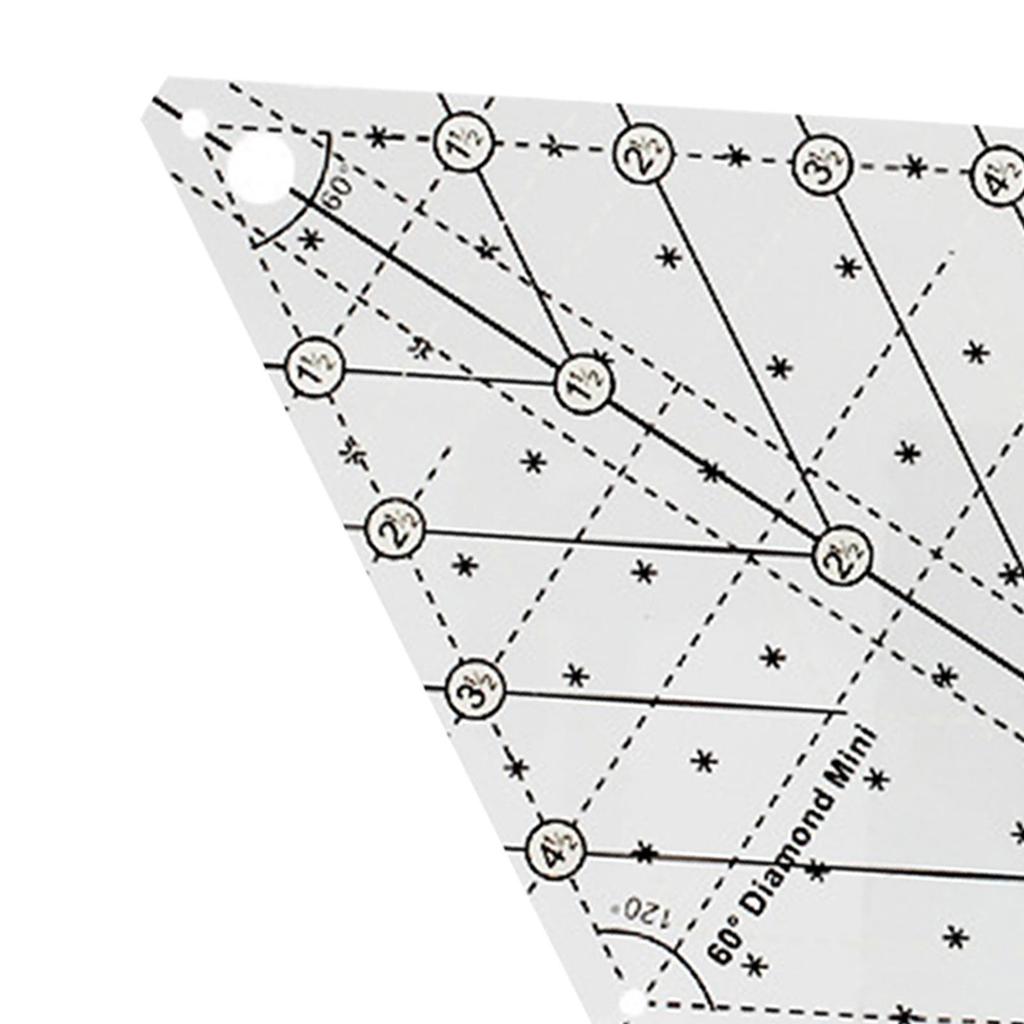 60 Degree Diamond Quilting Template Quilting Ruler Transparent for Quilter