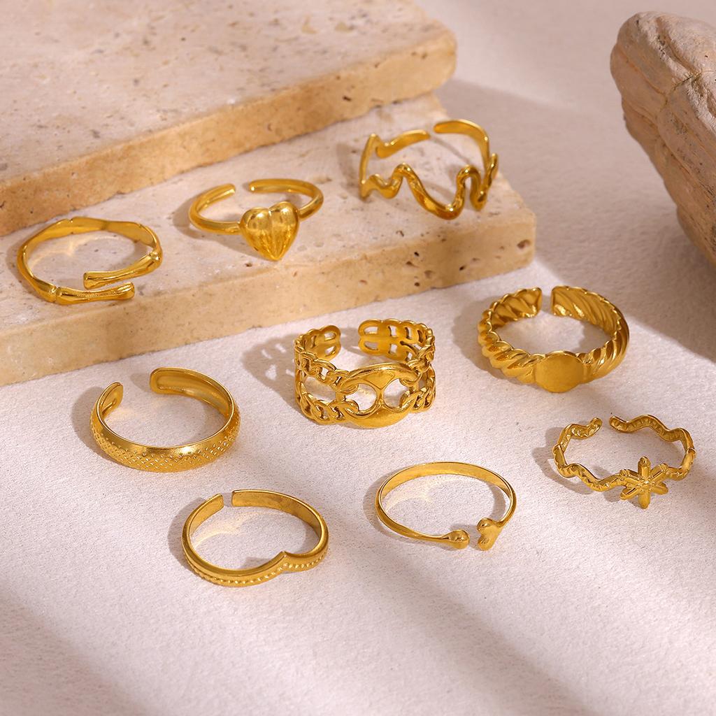 Romantic Mini Heart Proposal Rings For Women Elegant Fashion Gold Color Stainless Steel Ring Minimalist Anillos Wedding Jewelry