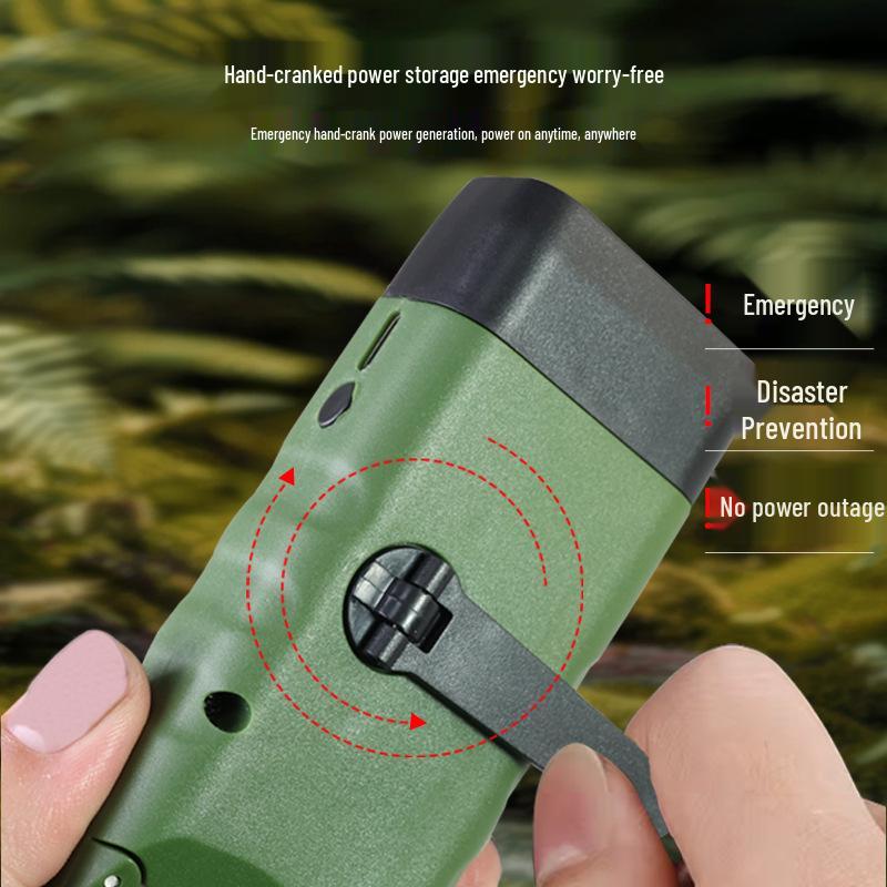 Solar Hand Crank Multi-Functional Emergency Camping Light - Portable Outdoor Power Generation Flashlight