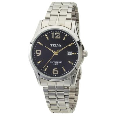 Klefer TE-AM188-BKS Analog Men's Waterproof Watch with Metal Band, Silver