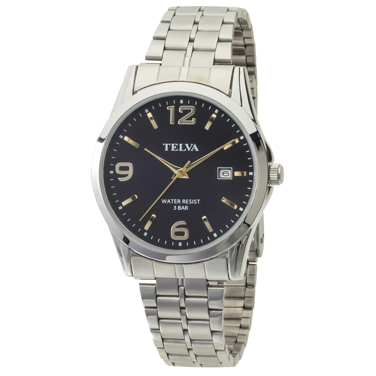 

Klefer TE-AM188-BKS Analog Men s Waterproof Watch with Metal Band, Silver