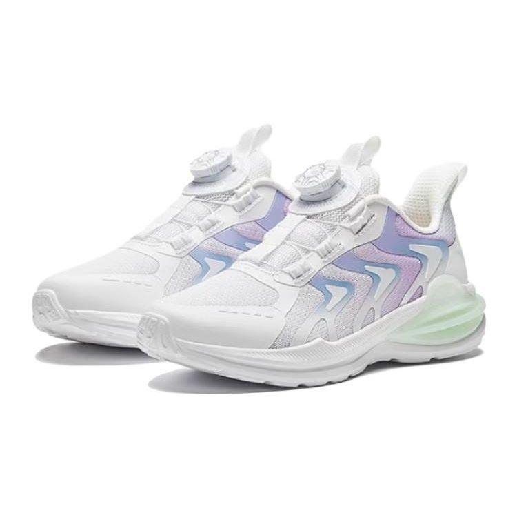 Anta Kids Adjustable Versatile Non-Slip Shock Absorbing Casual Shoes Kids sneaker White Purple A322345507-1