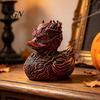 Kleines Harz-Autozubehör Halloween Horror Entenfigur, Teufelstier Statue, Gruseliges Badezimmerornament Gotisches Schreibtischdekor für Regal Schreibtisch