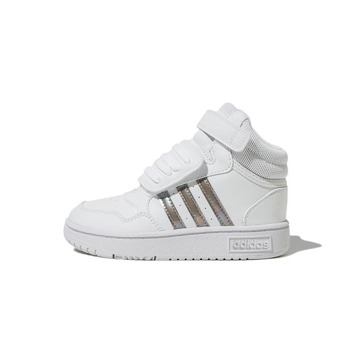 (TD) adidas Hoops MID 3.0 AC I Shoes White Silver Baby HP2660