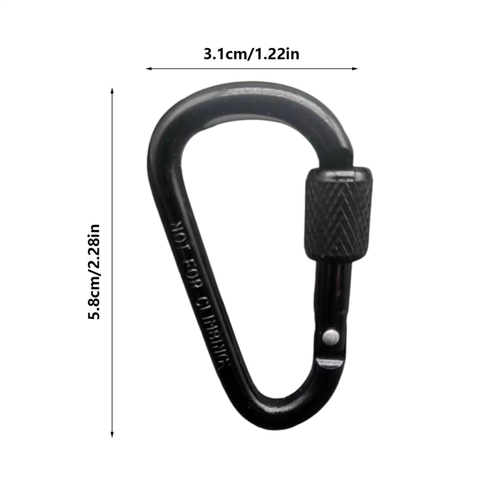 D-shape Carabiner Aluminium Alloy Sports Keychain  Multi Colors with Lock D-shape Carabiner Camping Hiking Hook Outdoor Tool