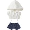 AXLUCE Plush Toy Clothes White Hoodie Denim Pants 10cm Doll Outfit