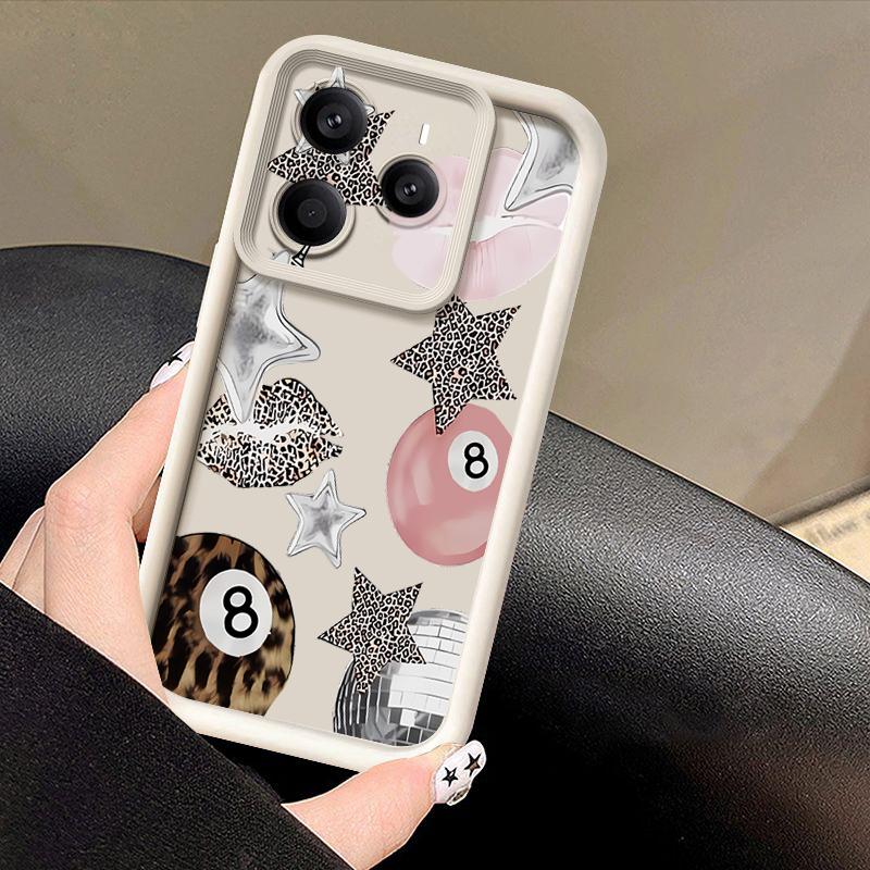 Vintage Leopard Print Stars Billiards Case For Xiaomi Redmi Note 14 13 Pro 5G 4G 12 11 Funda Xiaomi 14T 13T 11T Pro Shockproof Bumper Silicone Cover