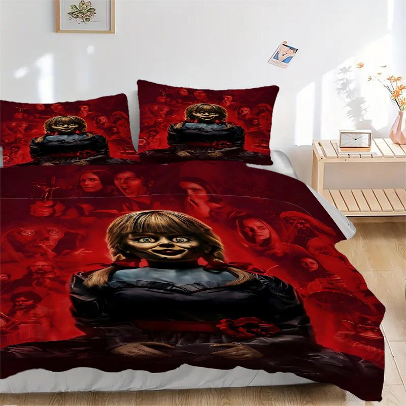 

3pcs Annabelle Duvet Cover Set, 1 Duvet Cover + 2 Pillowcases (No Insert), High-Definition Print, Home & Dorm Set yy251208098 135x200cm