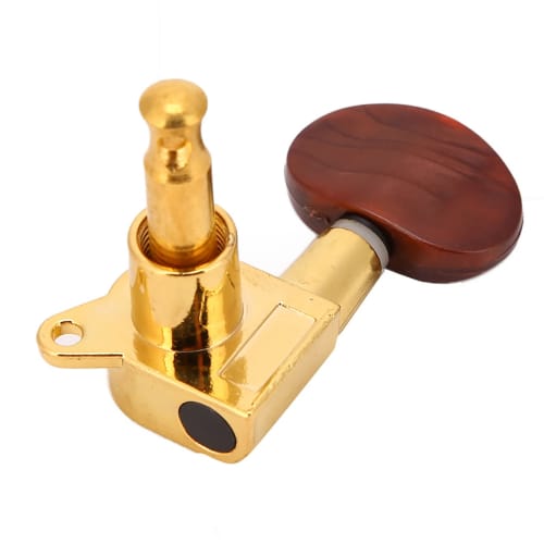 Versatile Guitar Tuning Pegs, String-Retaining, Set of 3 Pairs, for Electric and Acoustic Guitars (Gold)