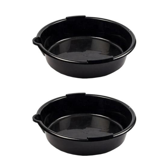 Yousheng Engine Oil Drain Pan 7-Quart Black Plastic Oil Change Pan, Waste Oil Catch Basin, Car Waste Oil Tray, Auto Repair Receiver