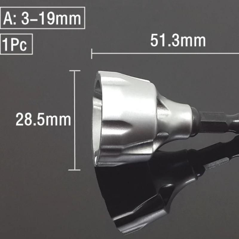 1pc 3-19MM Deburring External Chamfer Tool Stainless Steel Metal Drilling Tool Remove Burr Clean Bolt Tools Hex Tool Accessories