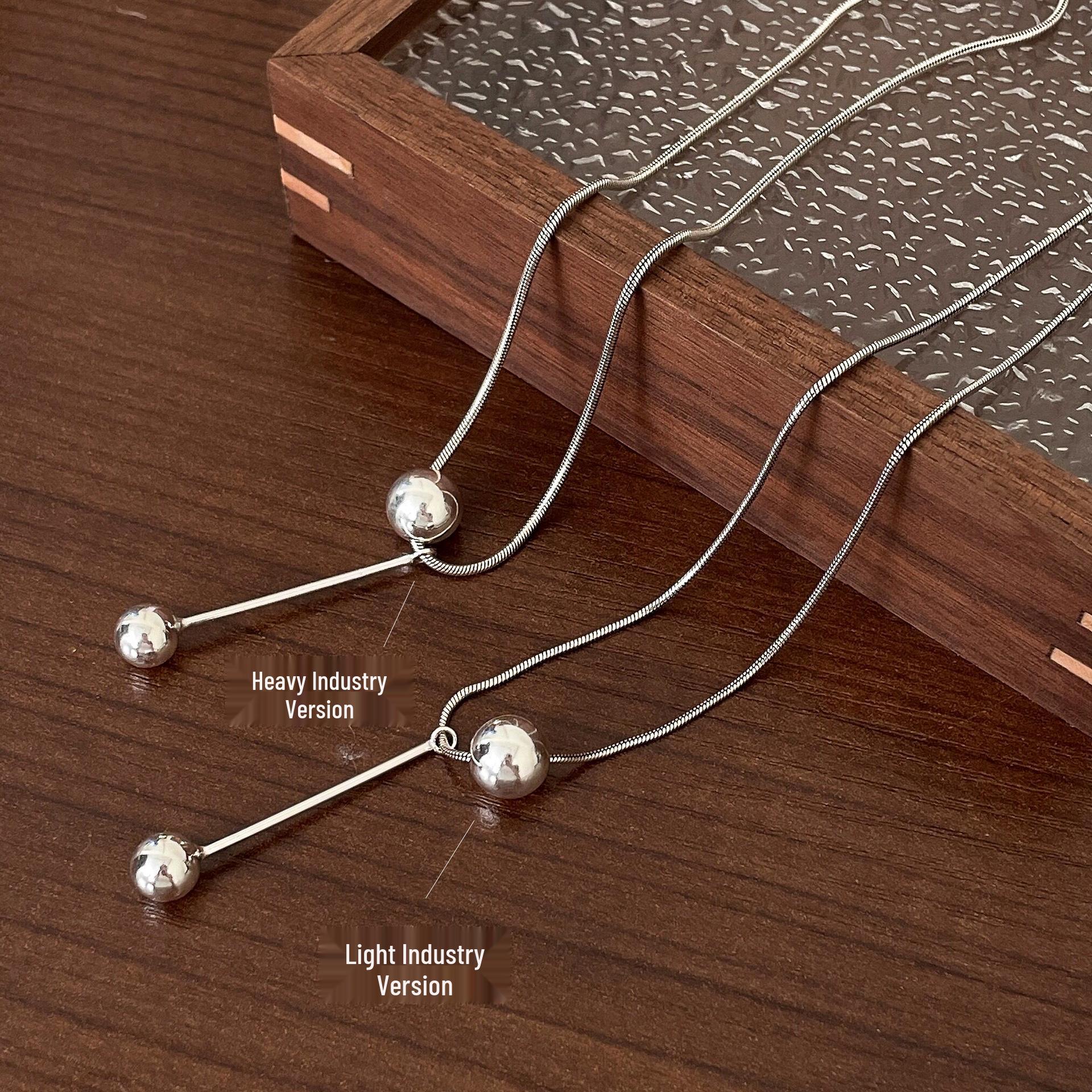 

Корейское высококачественное ожерелье-цепочка «змейка» из стерлингового серебра 925 пробы с бусинами для женщин Light Duty 7-8g