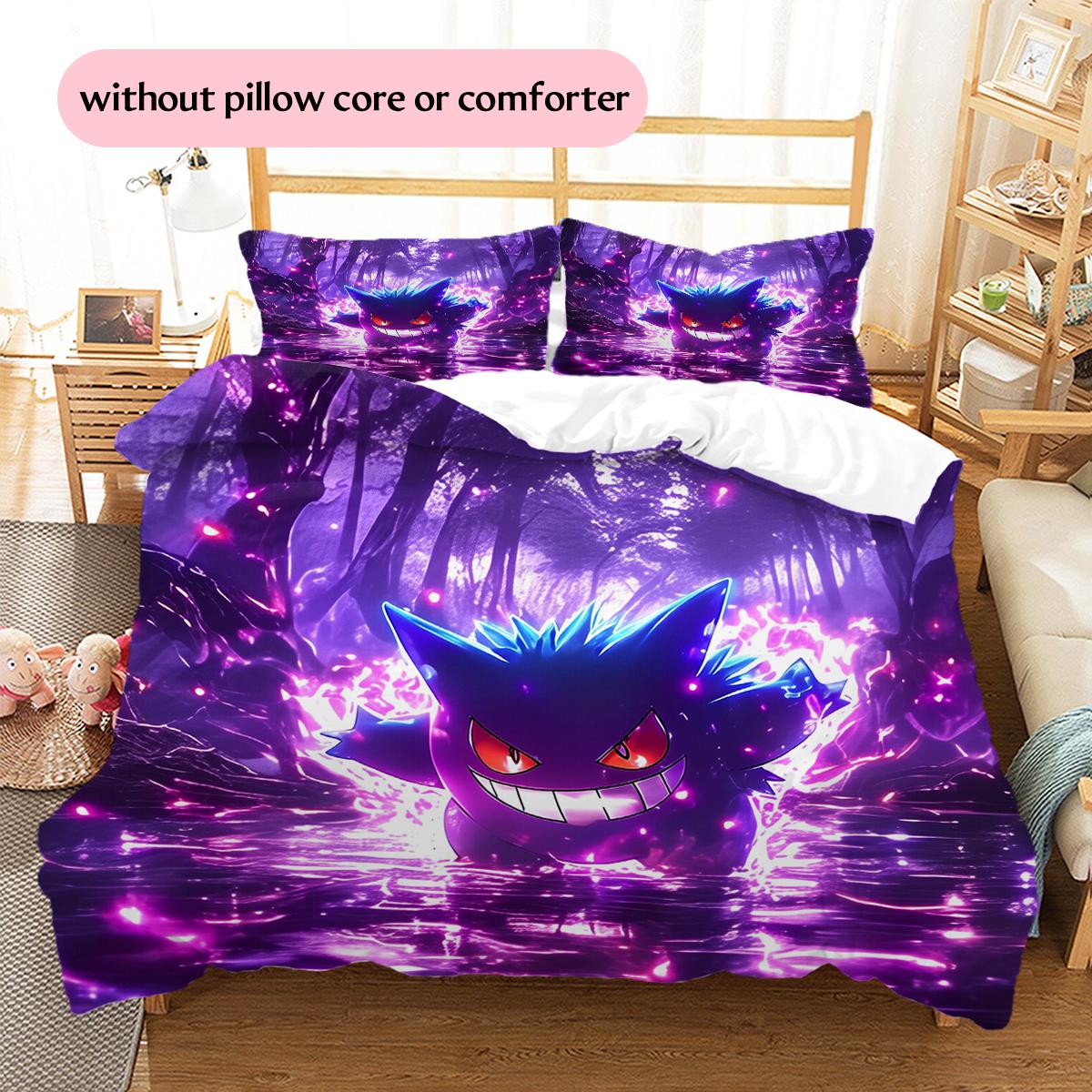 

Gengar Pokémon Pattern Bedding Home Decoration Birthday Gift (1 * duvet cover + 2 * pillowcase, without core) 250x220cm
