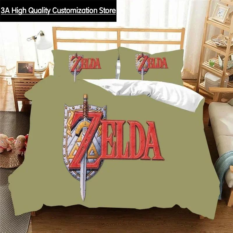 Z-Zelda Pattern Quilt Cover Pillowcase Bedding Two or Three Piece Set Multi Size Comforter Set Duvet Cover Bedding Sets