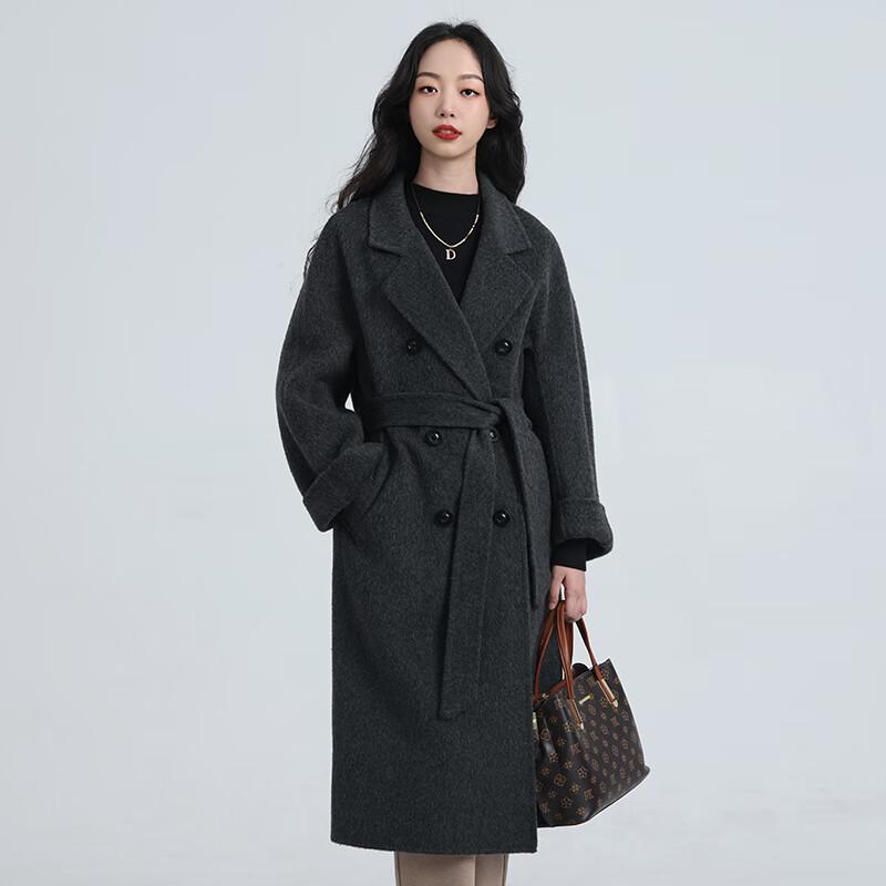 Yiliteng Women's Double-faced Pure Wool Lapel Coat