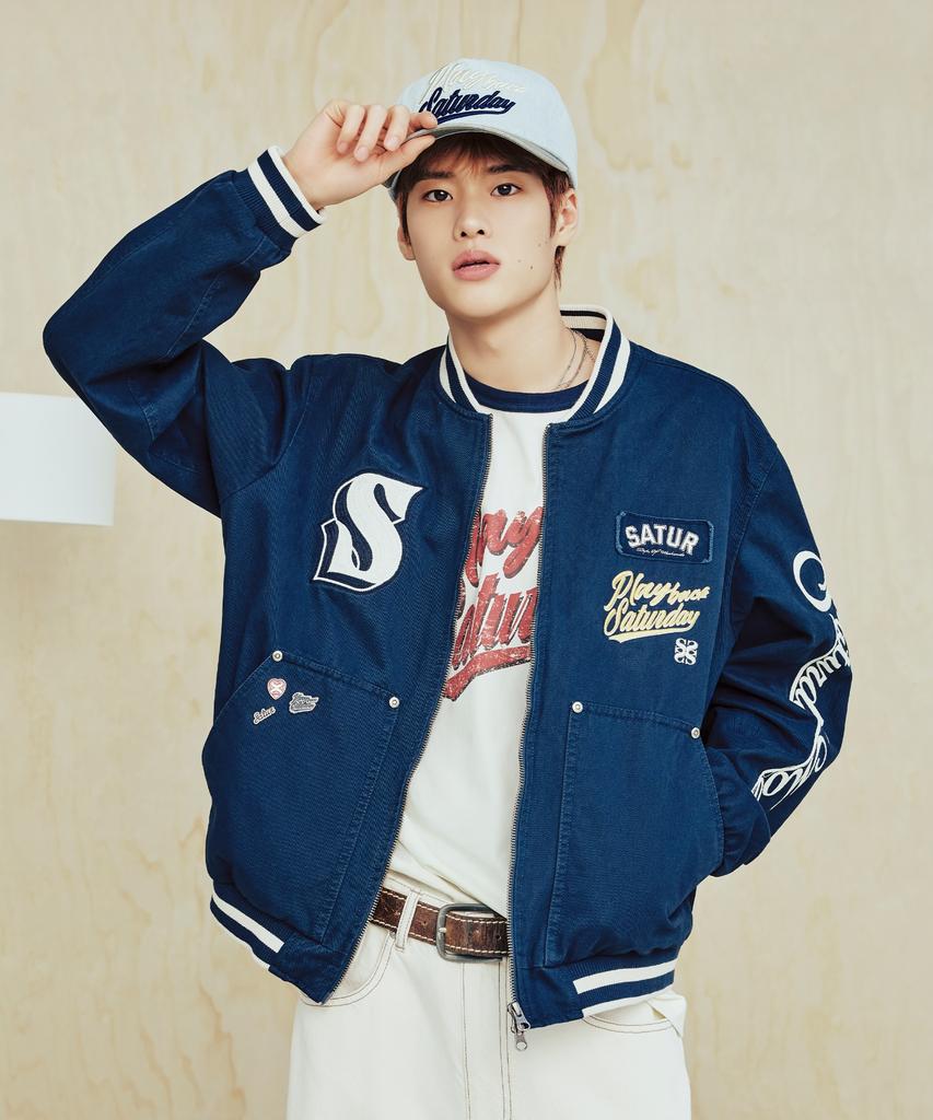 Satur 90S Playback Varsity Jacket Navy