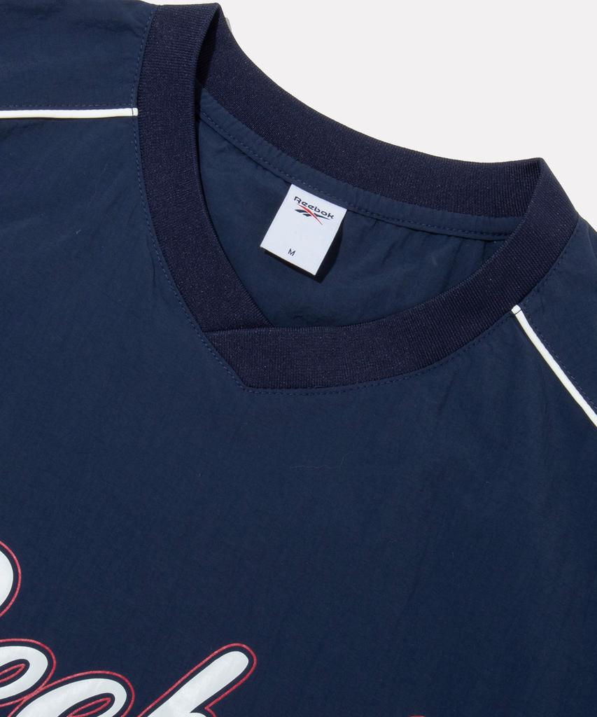 Reebok New Basic Lettering Short Sleeve Piste - Navy