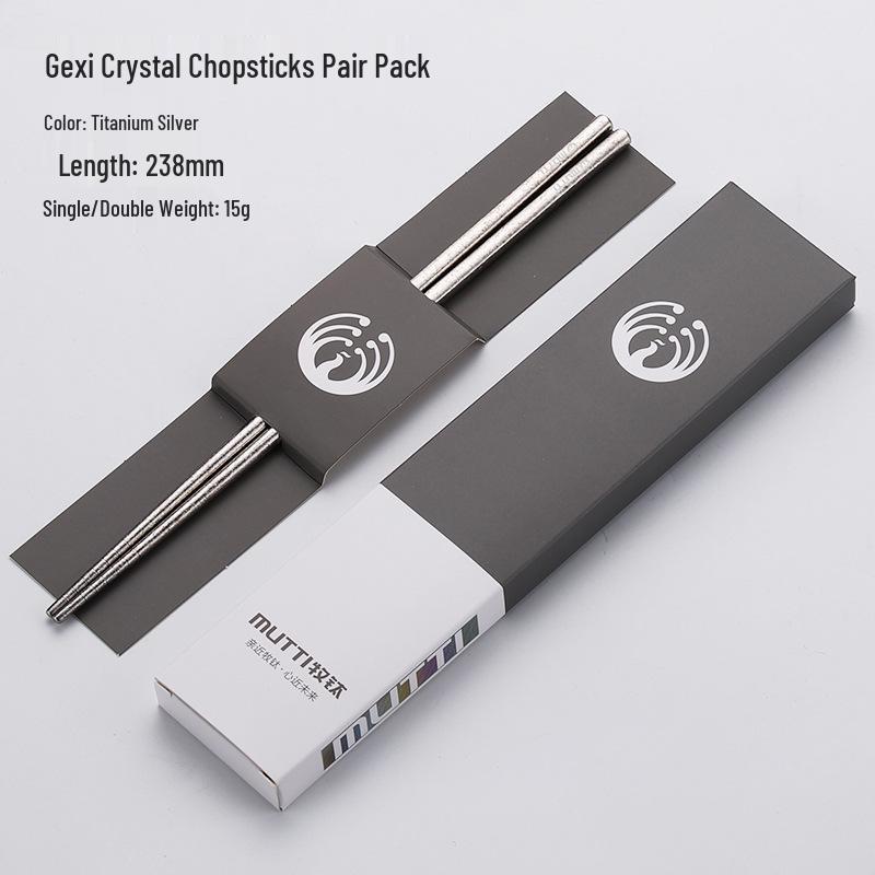 Crystalline Pure Titanium Chopsticks: Antibacterial, Mildew-Proof, Non-Slip, Heat-Resistant, Lightweight, Multicolor, Food-Grade Certified.