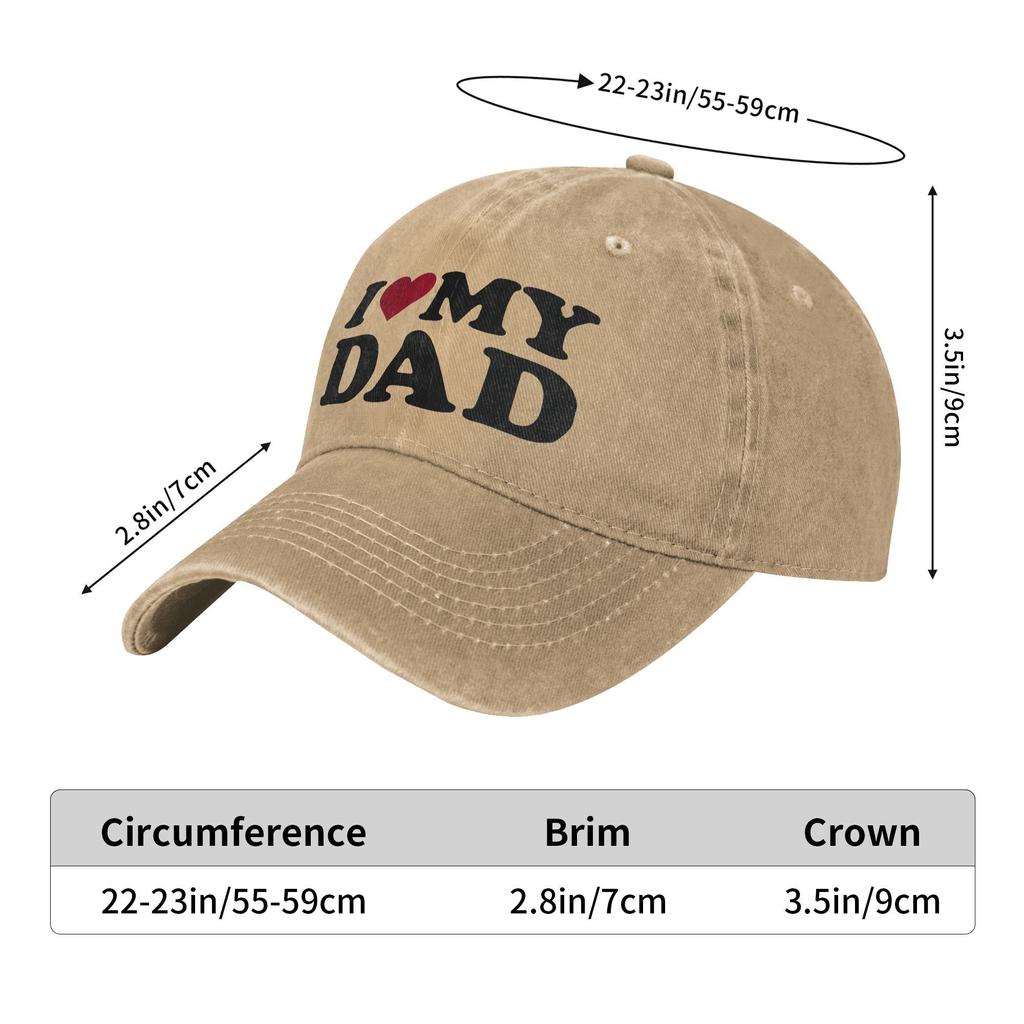 Ich liebe meinen Papa Herren Damen Baseballkappe Distressed Gewaschene Kappen Hut Vintage Outdoor Laufen Golf Verstellbare Sonnenschutzkappe