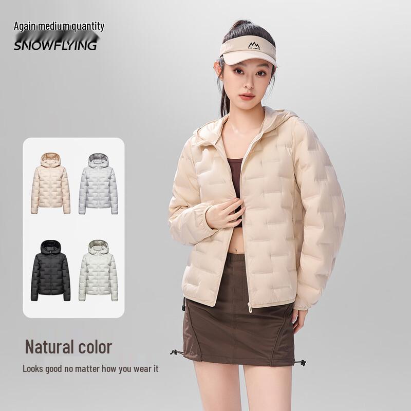 Xuezhongfei Women s Hooded Lightweight Down Jacket M