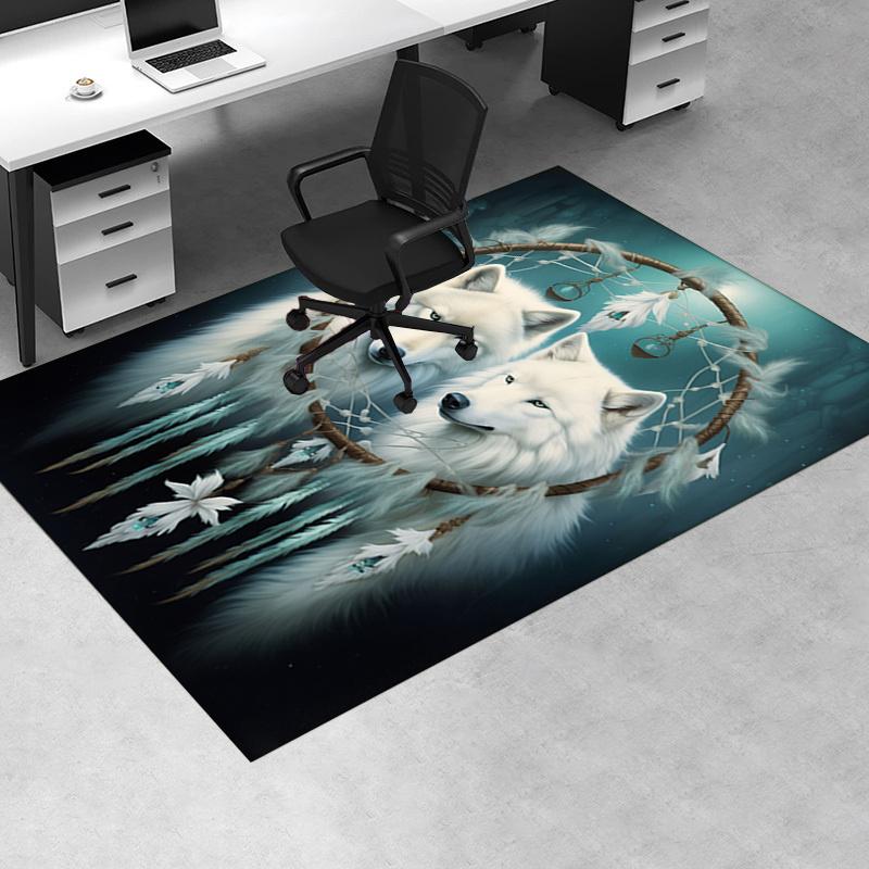 1pc. Dreamcatcher Wolf Print Rug for Home Decor, Office Carpet, Chair Cover, Outdoor Mat, Gift Idea