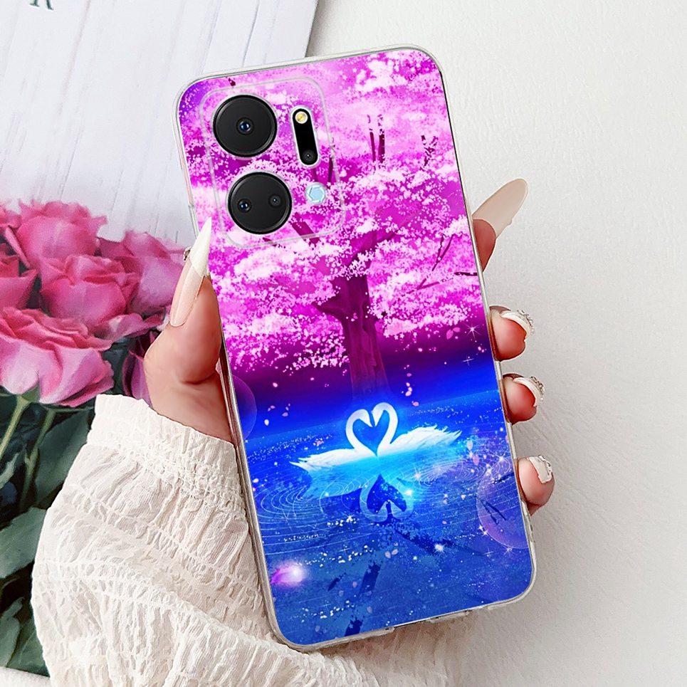 Casing For Huawei Honor X7a X7B Phone Case HonorX7 X 7 4G Luxury Flower Butterfly Dragon Animals Printed Clear Soft Back Cover
