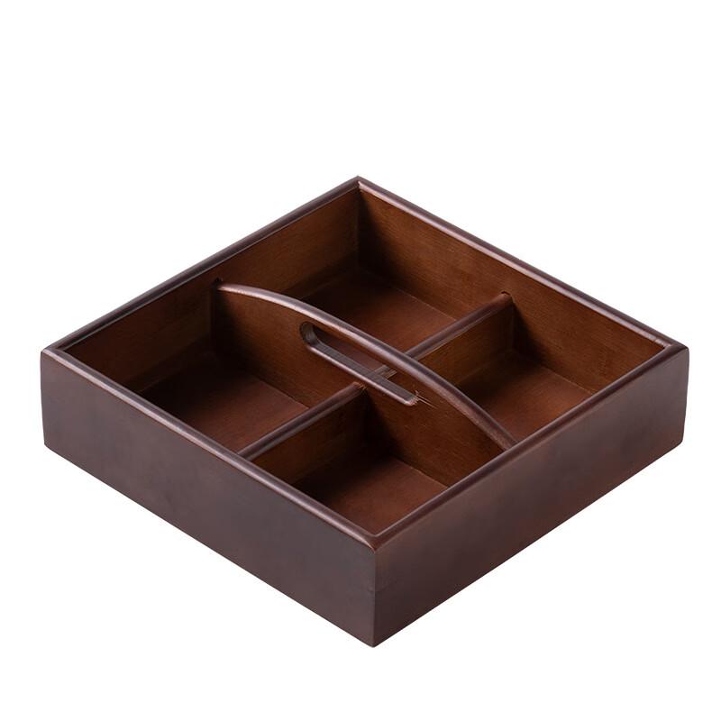 Chinese Style Four-Compartment Walnut Snack Tray