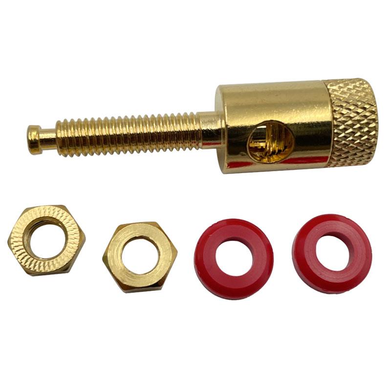 2Pcs Copper Speaker Socket Audio Speaker Terminal Connector Binding Post Amplifier Cupper Gold-plated Banana Socket