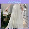 Cotton Linen Long Skirt With High Waist And Pleated Design For Casual Summer Wear