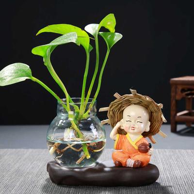 Glass Vase Lovely Transparent Plant Terrarium Glass Vase Desktop Decoration Green Radish Hydroponic Creative Personalized  Vase