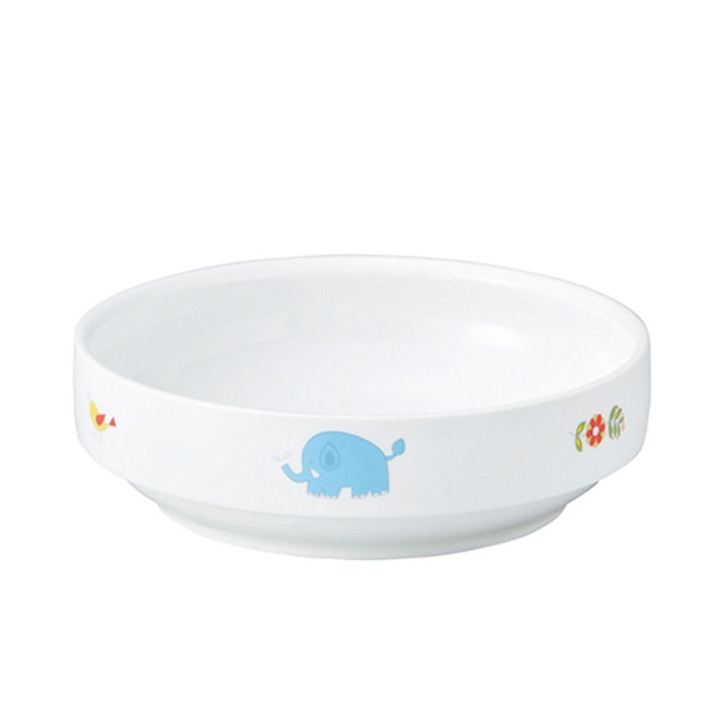 

OGISO Children s and Baby Tableware, Easy-Scooping 17cm Deep Plate (Dishwasher and Microwave Safe), 17cm Diameter, 170US-E, Safari