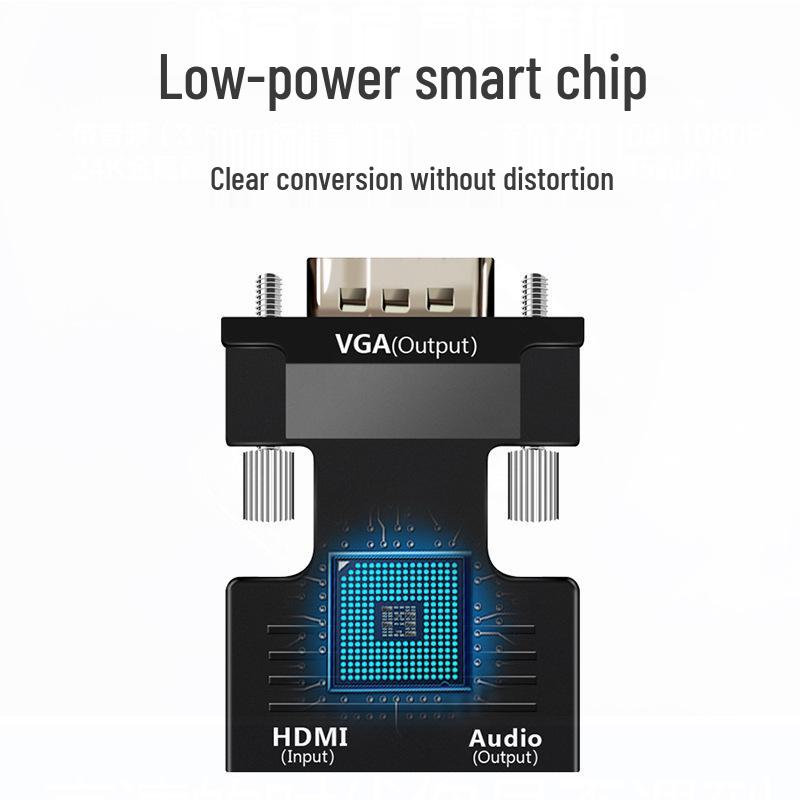 HDTV To VGA Converter with Audio - Female To Male Adapter for Computers and Projectors