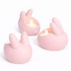 Easter Bunny Candle Holders, Pink, Set of 3, for LED Tealights